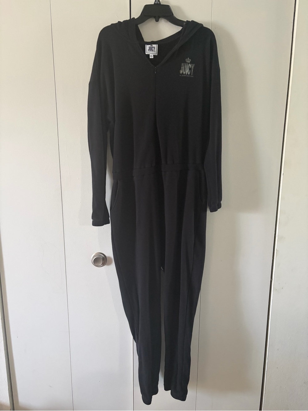 Juicy Couture Black Hooded Women’s One-Piece Jumpsuit